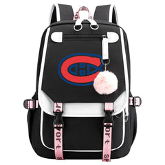 Montreal Canadiens Hockey League Waterproof Backpack School Notebook Travel Bag USB Charging