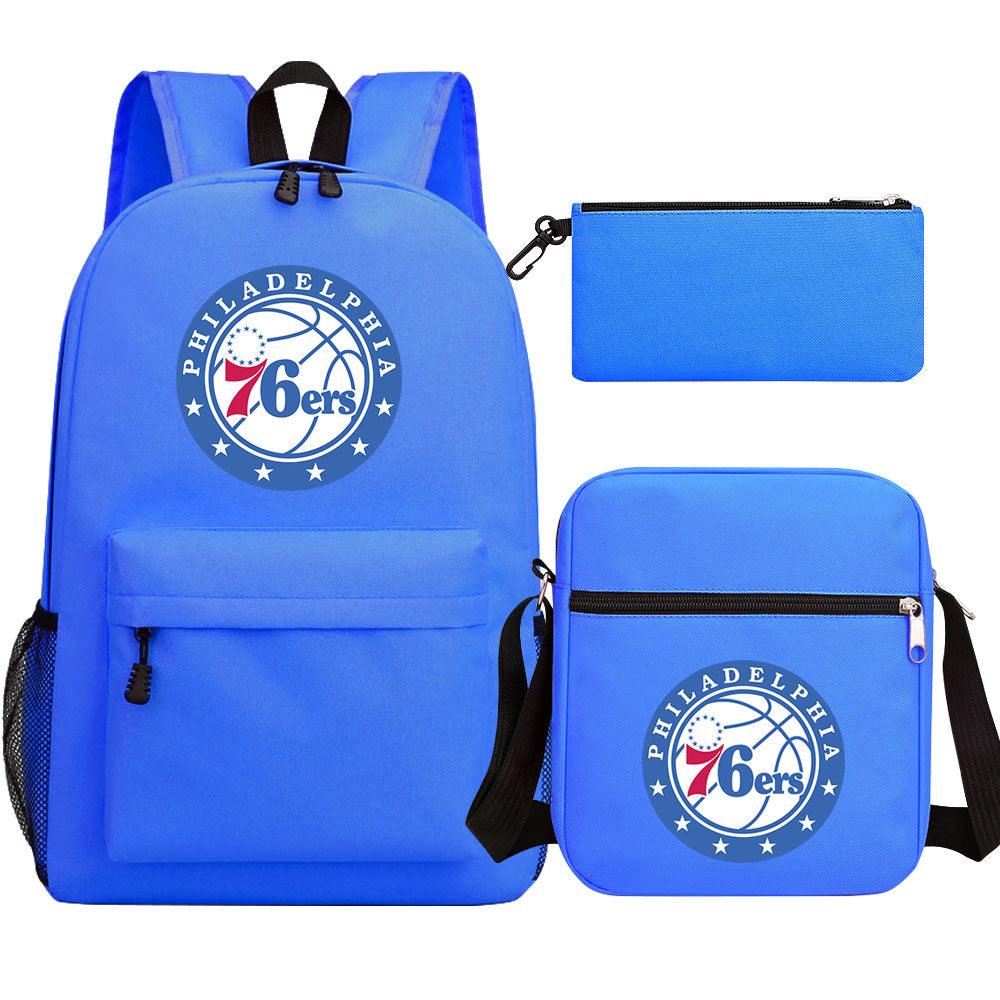 Philadelphia 76ers Schoolbag Backpack Shoulder Bag Pencil Bag 3pcs set for Kids Students