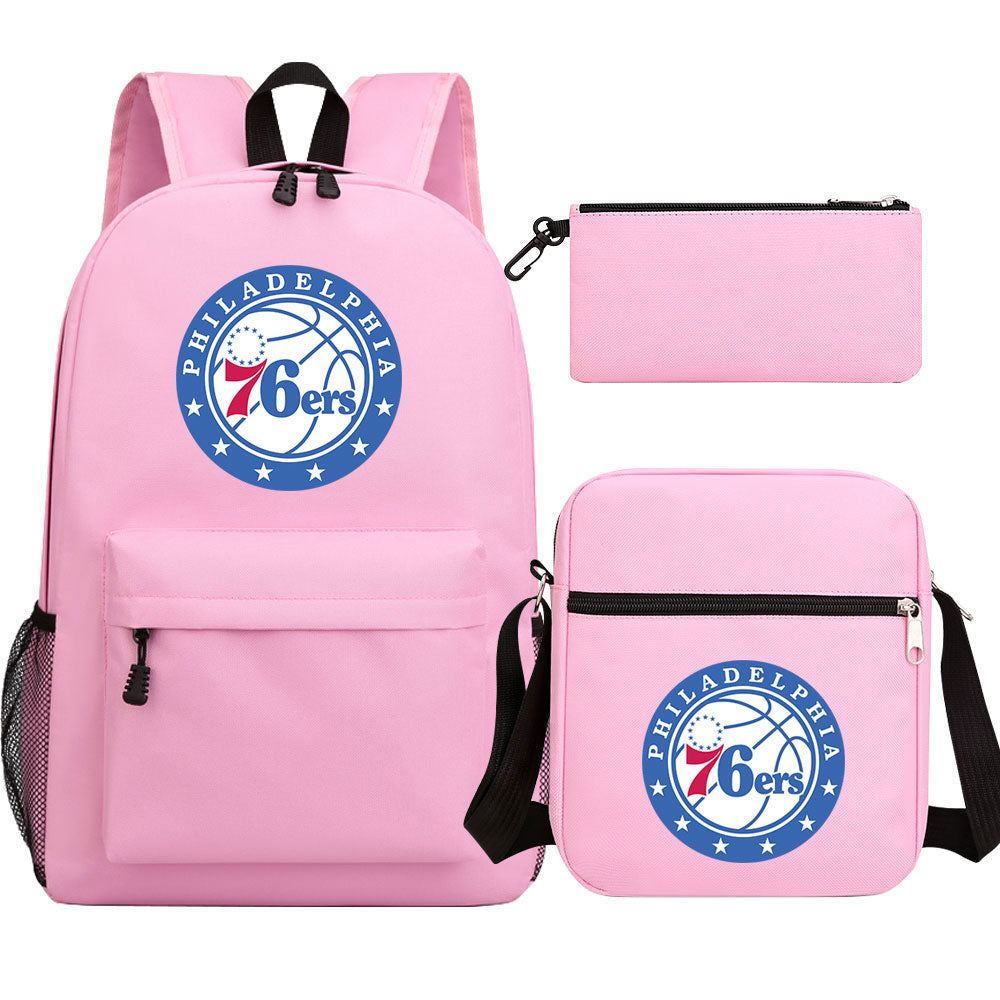 Philadelphia 76ers Schoolbag Backpack Shoulder Bag Pencil Bag 3pcs set for Kids Students