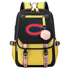 Montreal Canadiens Hockey League Waterproof Backpack School Notebook Travel Bag USB Charging