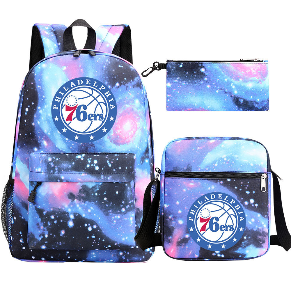 Philadelphia 76ers Schoolbag Backpack Shoulder Bag Pencil Bag 3pcs set for Kids Students