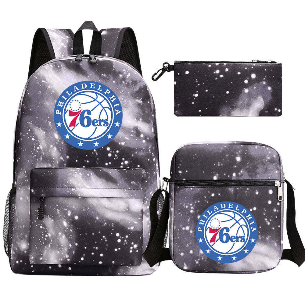 Philadelphia 76ers Schoolbag Backpack Shoulder Bag Pencil Bag 3pcs set for Kids Students