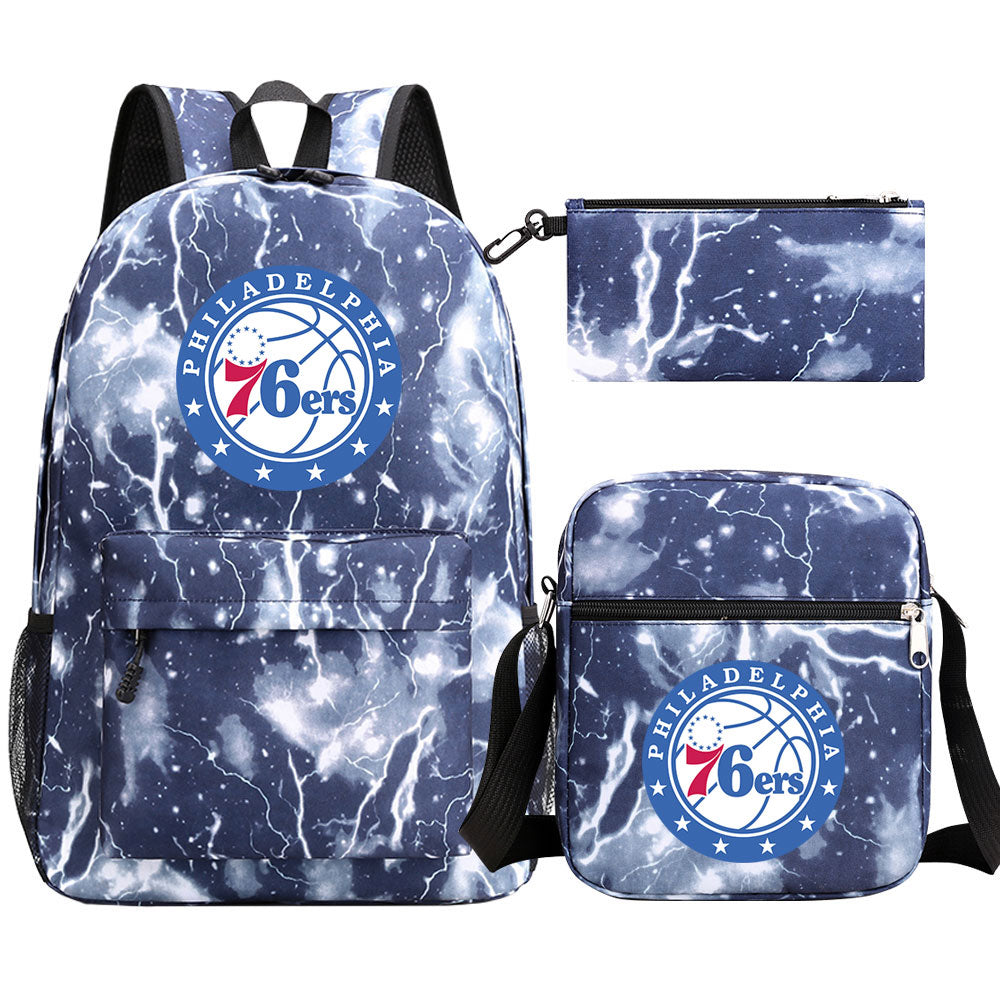Philadelphia 76ers Schoolbag Backpack Shoulder Bag Pencil Bag 3pcs set for Kids Students