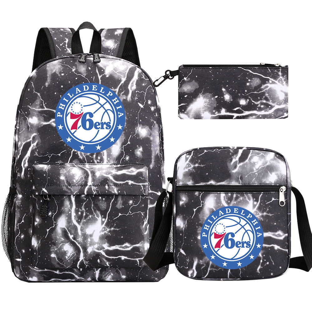 Philadelphia 76ers Schoolbag Backpack Shoulder Bag Pencil Bag 3pcs set for Kids Students