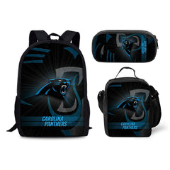 Carolina Panthers Football Team Backpack Schoolbag Lunch Bag Pencil Bag for Kids Students 3PCS