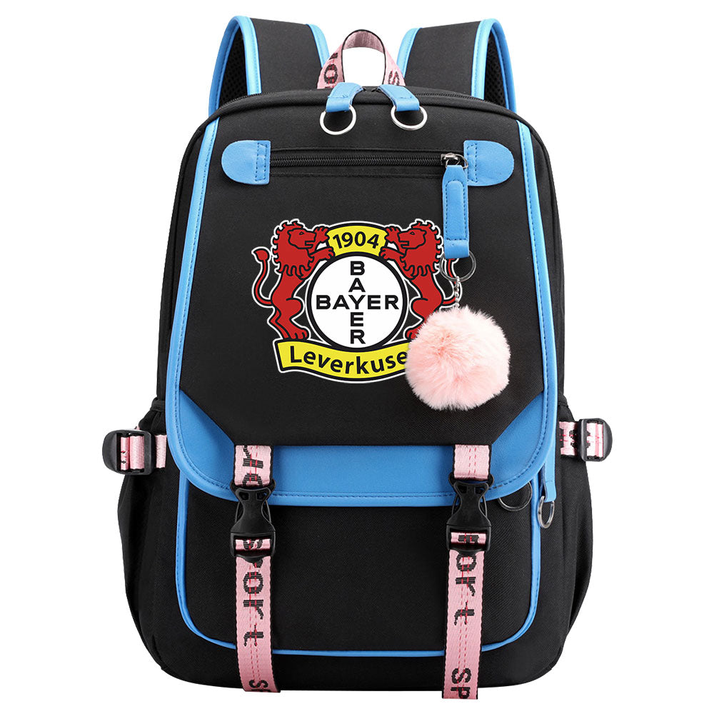 Bayer 04 Leverkusen Football Club Waterproof Backpack School Notebook Travel Bags USB Charging