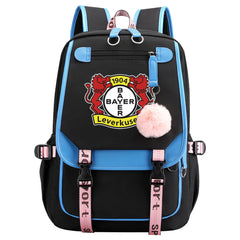 Bayer 04 Leverkusen Football Club Waterproof Backpack School Notebook Travel Bags USB Charging