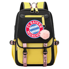 Bayern Munich Football Club Waterproof Backpack School Notebook Travel Bags USB Charging