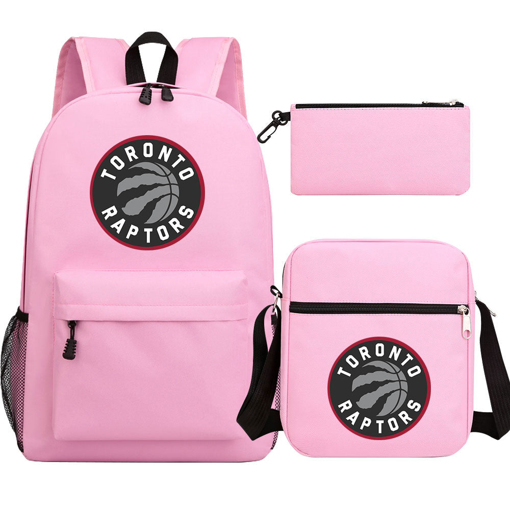 Toronto Raptors Schoolbag Backpack Shoulder Bag Pencil Bag 3pcs set for Kids Students