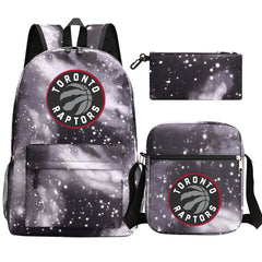 Toronto Raptors Schoolbag Backpack Shoulder Bag Pencil Bag 3pcs set for Kids Students