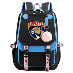 Florida Panthers Hockey League Waterproof Backpack School Notebook Travel Bag USB Charging