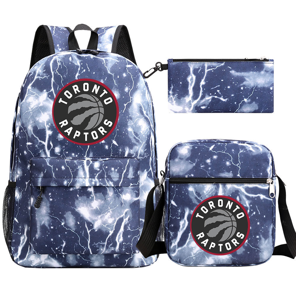 Toronto Raptors Schoolbag Backpack Shoulder Bag Pencil Bag 3pcs set for Kids Students