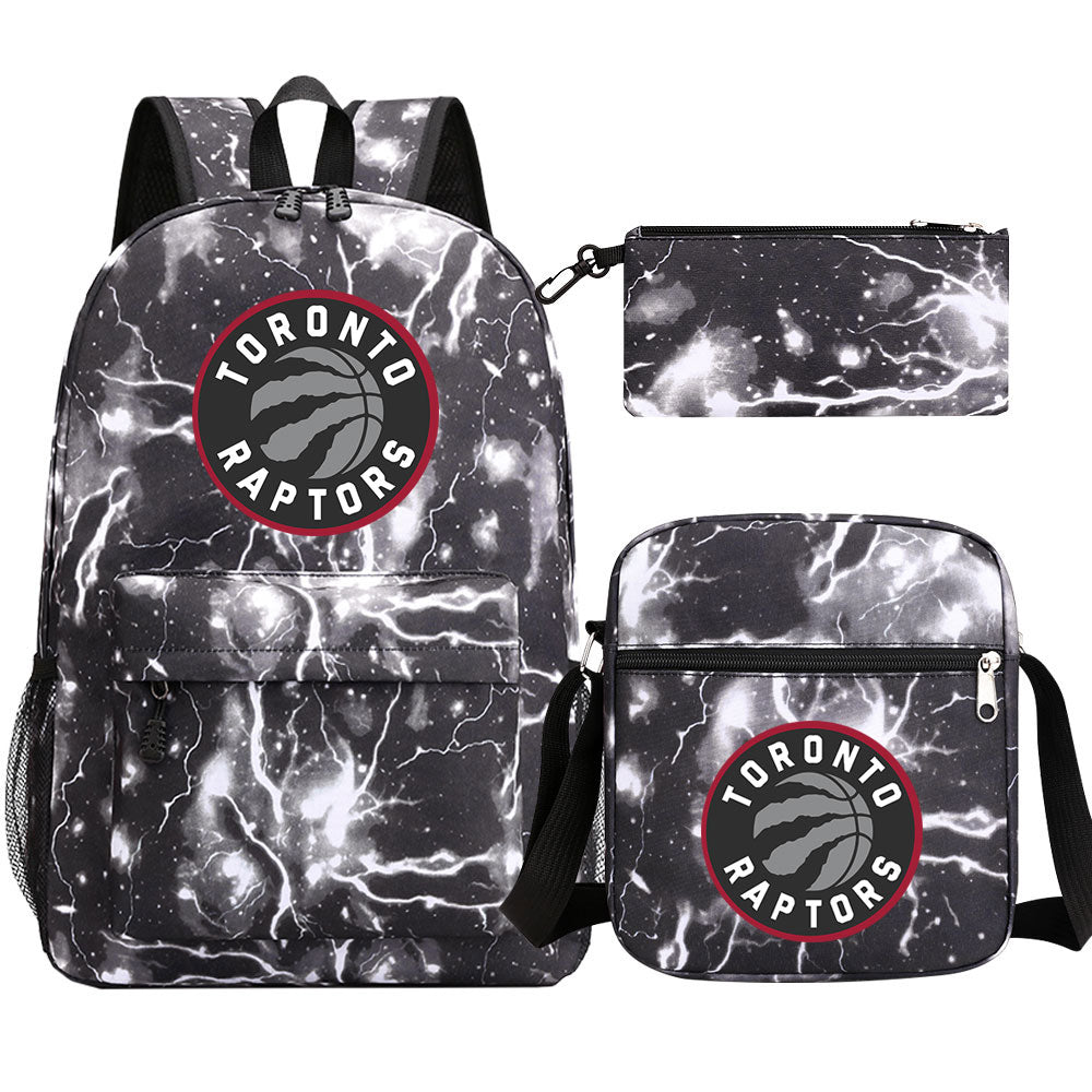 Toronto Raptors Schoolbag Backpack Shoulder Bag Pencil Bag 3pcs set for Kids Students