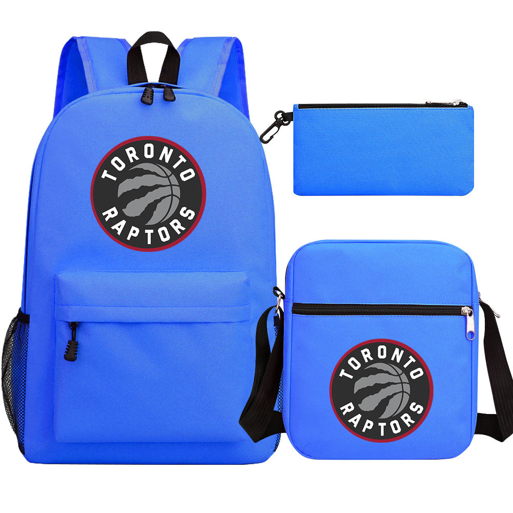 Toronto Raptors Schoolbag Backpack Shoulder Bag Pencil Bag 3pcs set for Kids Students