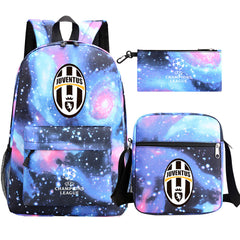 Juventus Football Club Schoolbag Backpack Shoulder Bag Pencil Bag 3pcs set for Kids Students