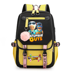 Stumble Guys Waterproof Backpack School Notebook Travel Bags USB Charging