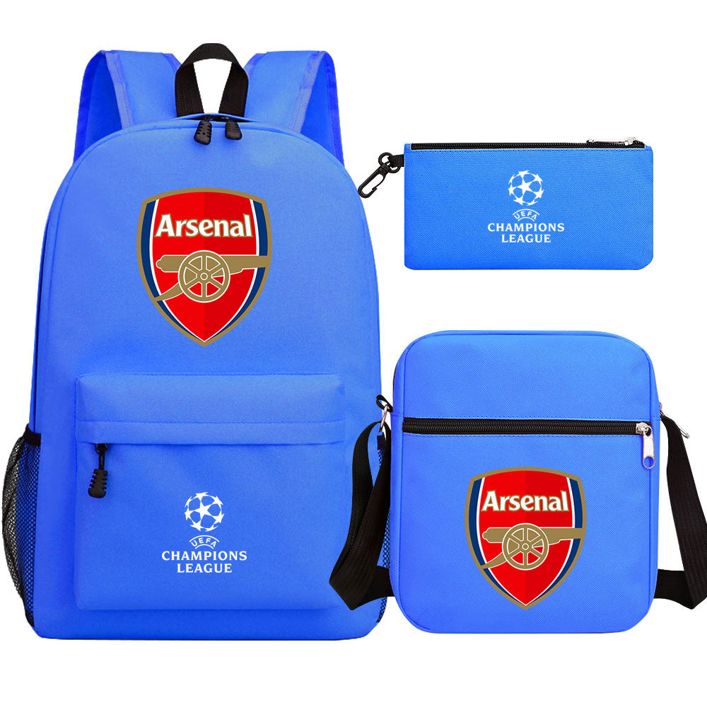 Arsenal Football Club Schoolbag Backpack Shoulder Bag Pencil Bag 3pcs set for Kids Students