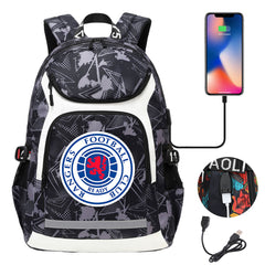 Rangers Football Club USB Charging Backpack School Notebook Travel Bags