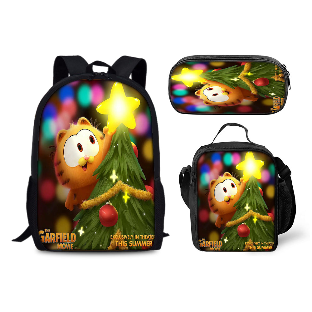 Garfield Backpack Schoolbag Lunch Bag Pencil Bag for Kids Students 3PCS