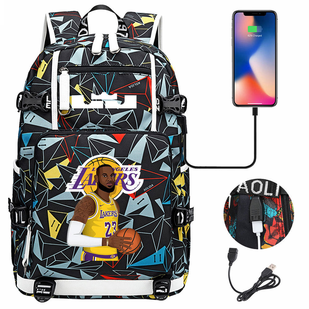 Kobe Black Mamba Curry Bucks Antetokounmpo USB Charging Backpack School Notebook Travel Bags Basketball Bag