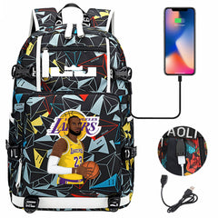 Kobe Black Mamba Curry Bucks Antetokounmpo USB Charging Backpack School Notebook Travel Bags Basketball Bag