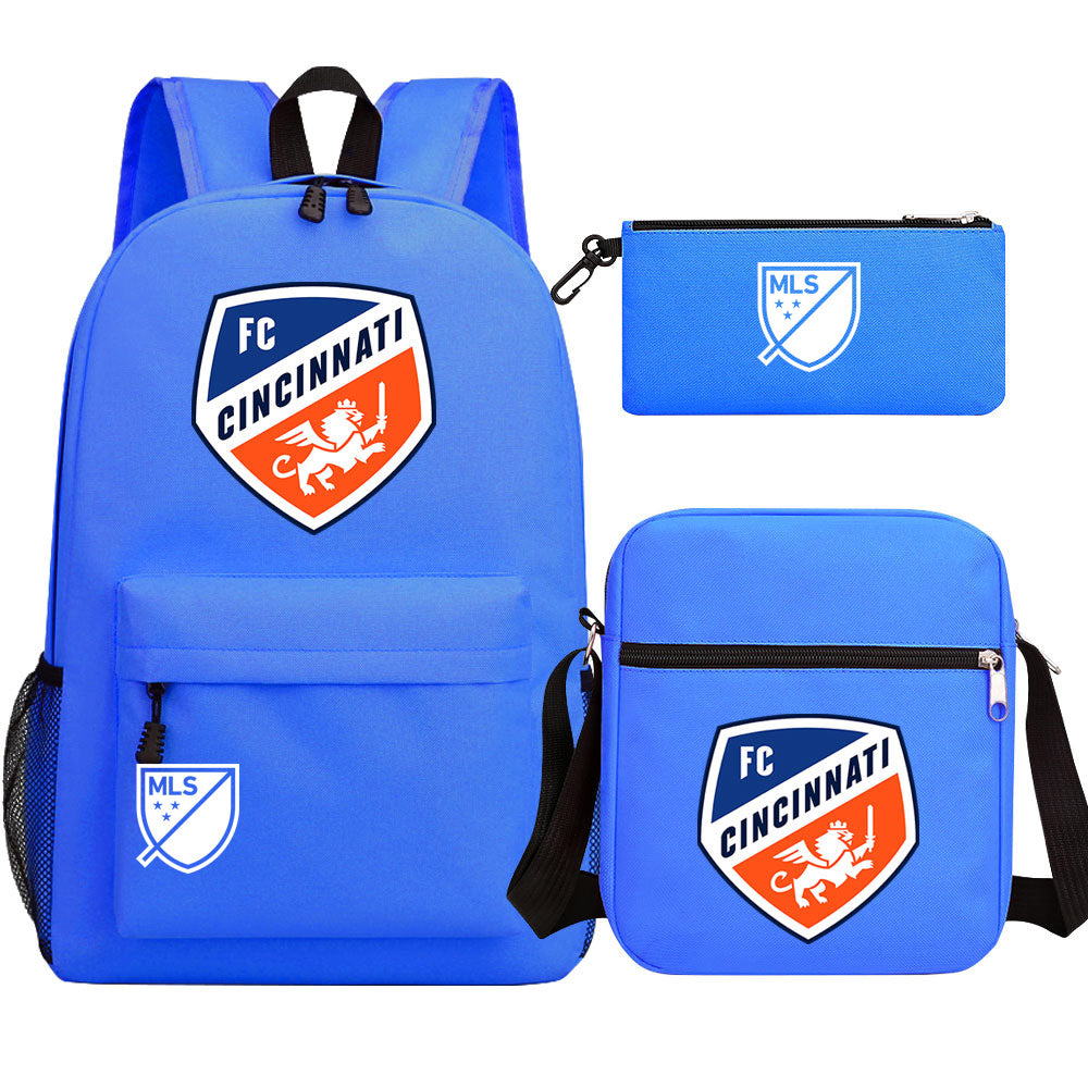 Chicago Fire Soccer 3D Printed Schoolbag Backpack Shoulder Bag Pencil Bag 3pcs set for Kids Students