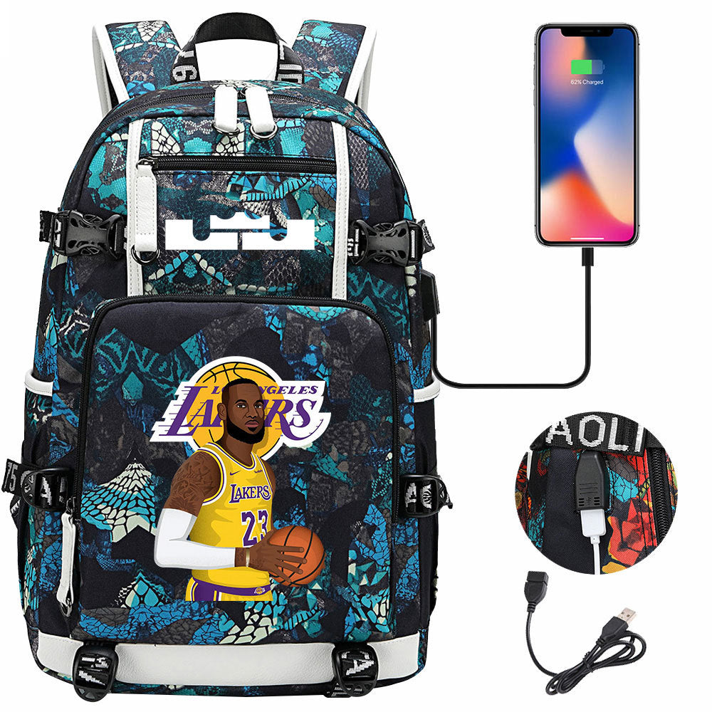 Kobe Black Mamba Curry Bucks Antetokounmpo USB Charging Backpack School Notebook Travel Bags Basketball Bag