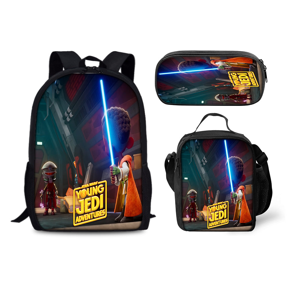 Star Wars Young Jedi Adventures Backpack Schoolbag Lunch Bag Pencil Bag for Kids Students 3PCS