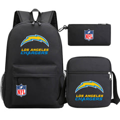 Los Angeles Chargers Football Team Printed Schoolbag Backpack Shoulder Bag Pencil Bag 3pcs set for Kids Students