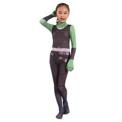 Guardians of the Galaxy Gamora Jumpsuit Halloween Cosplay Costume for Kids Adults