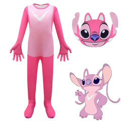 Lilo Stitch Cosplay Costume with Mask Boys Girls Bodysuit Halloween Fancy Jumpsuits