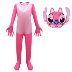 Lilo Stitch Cosplay Costume with Mask Boys Girls Bodysuit Halloween Fancy Jumpsuits