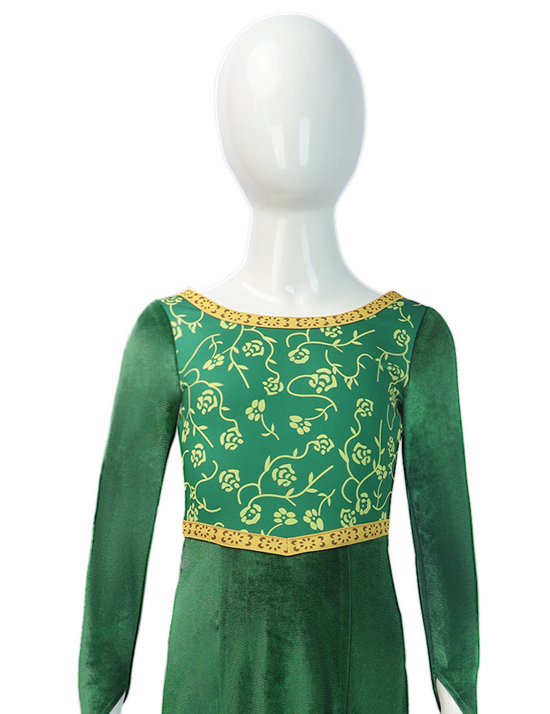 Shrek Fiona Green Dress Halloween Cosplay Costume