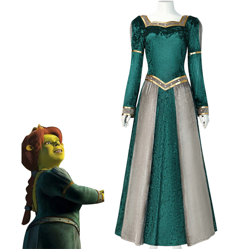 Shrek 2 Fiona Green Dress Halloween Cosplay Costume