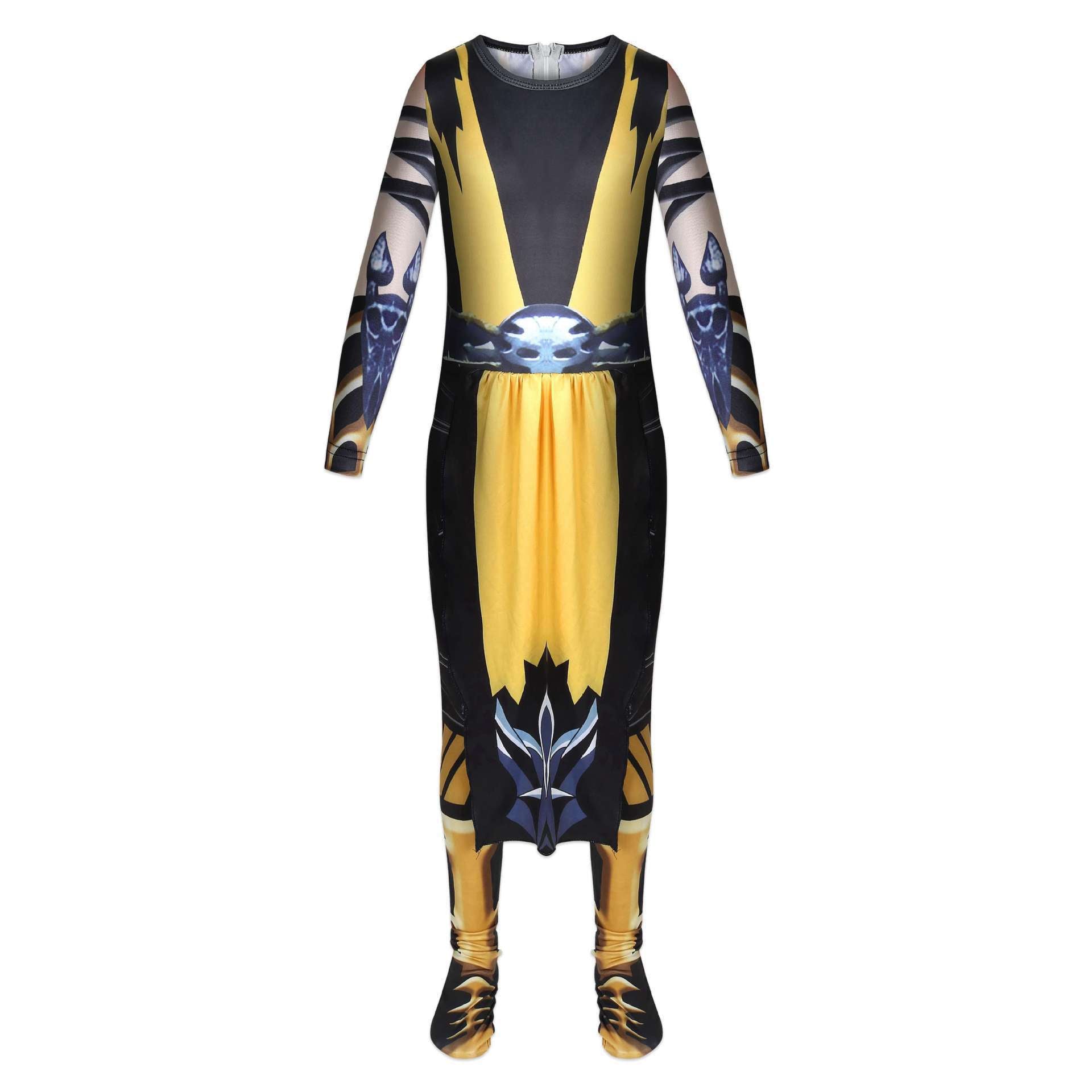 Mortal Kombat Legends Scorpions Revenge Cosplay Costume with Mask Boys Girls Bodysuit Halloween Fancy Jumpsuits