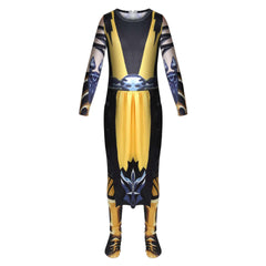 Mortal Kombat Legends Scorpions Revenge Cosplay Costume with Mask Boys Girls Bodysuit Halloween Fancy Jumpsuits