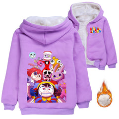 The Amazing Digital Circus Sherpa Lined Hoodie Fleece Sweatshirt Full Zip Hooded Jacket for Kids