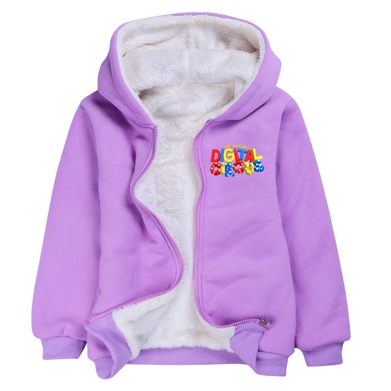 The Amazing Digital Circus Sherpa Lined Hoodie Fleece Sweatshirt Full Zip Hooded Jacket for Kids
