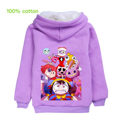 The Amazing Digital Circus Sherpa Lined Hoodie Fleece Sweatshirt Full Zip Hooded Jacket for Kids