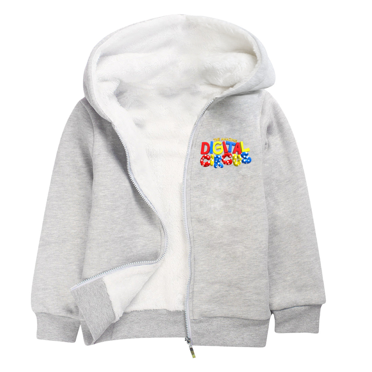 The Amazing Digital Circus Sherpa Lined Hoodie Fleece Sweatshirt Full Zip Hooded Jacket for Kids