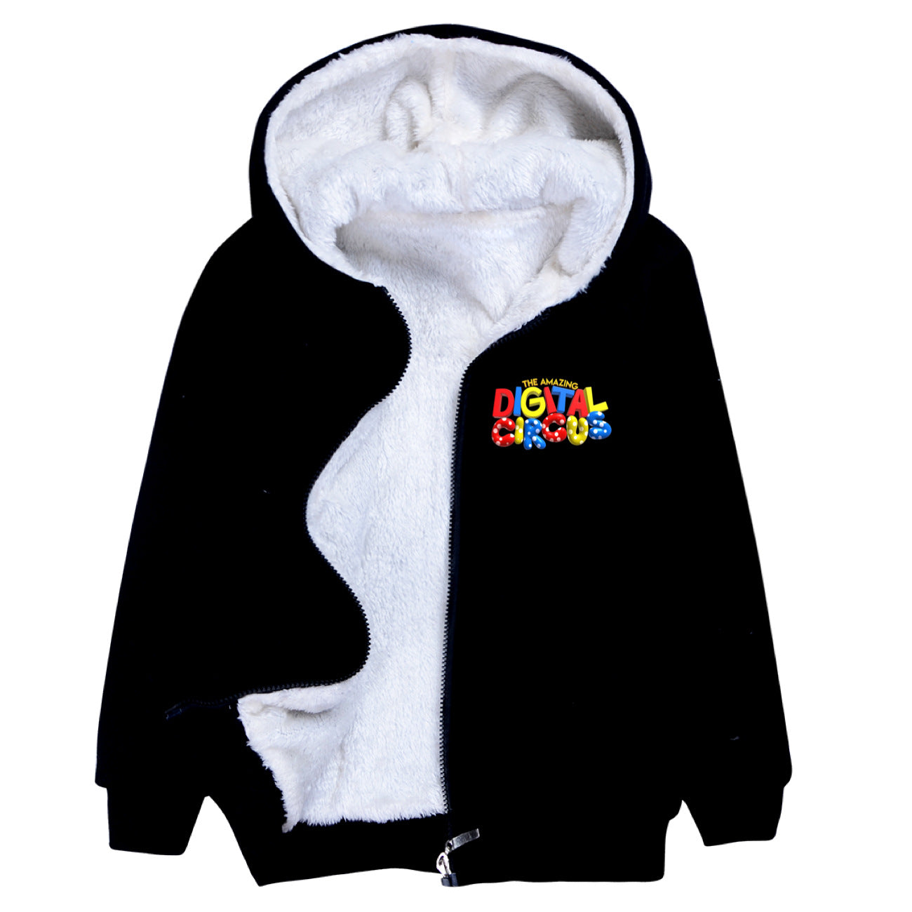 The Amazing Digital Circus Sherpa Lined Hoodie Fleece Sweatshirt Full Zip Hooded Jacket for Kids
