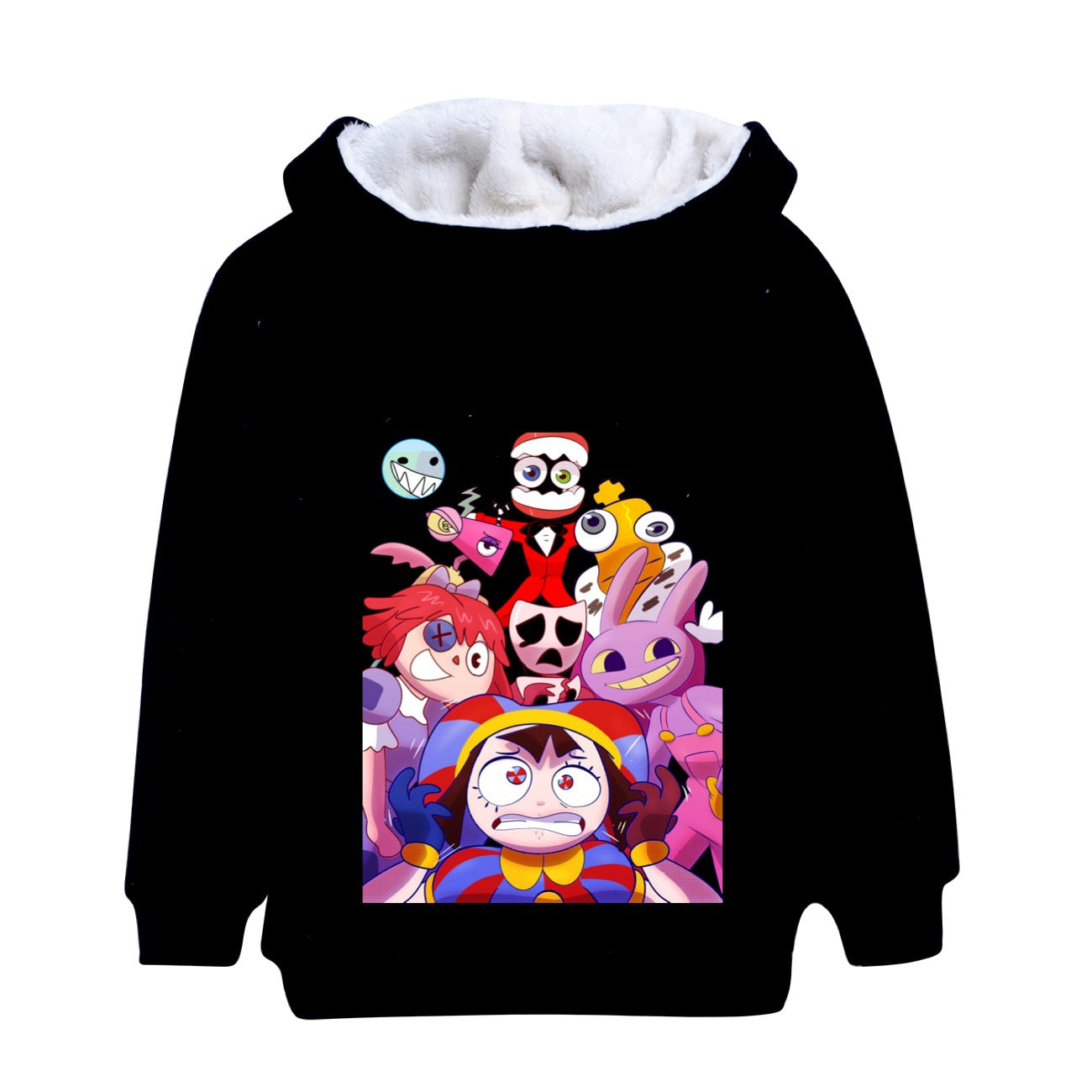 The Amazing Digital Circus Sherpa Lined Hoodie Fleece Sweatshirt Full Zip Hooded Jacket for Kids