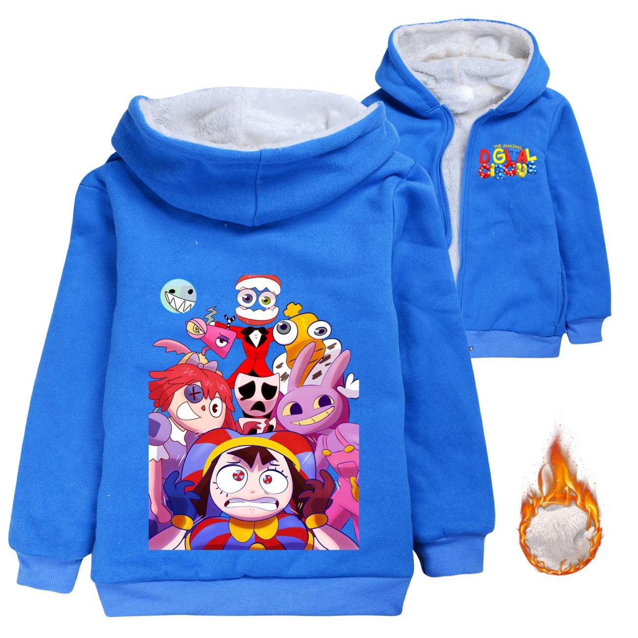 The Amazing Digital Circus Sherpa Lined Hoodie Fleece Sweatshirt Full Zip Hooded Jacket for Kids