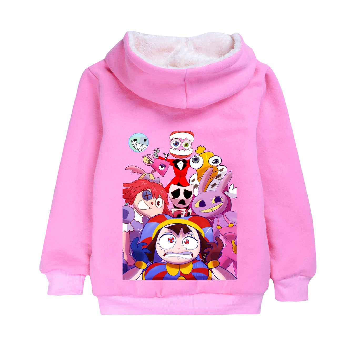 The Amazing Digital Circus Sherpa Lined Hoodie Fleece Sweatshirt Full Zip Hooded Jacket for Kids