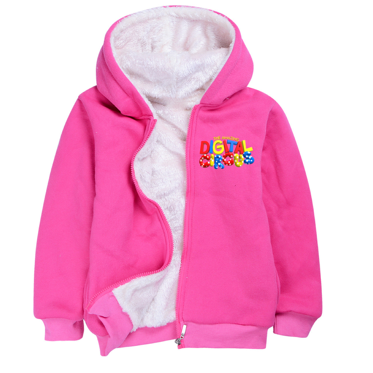 The Amazing Digital Circus Sherpa Lined Hoodie Fleece Sweatshirt Full Zip Hooded Jacket for Kids