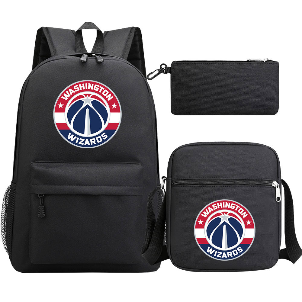 Washington Wizards Schoolbag Backpack Shoulder Bag Pencil Bag 3pcs set for Kids Students