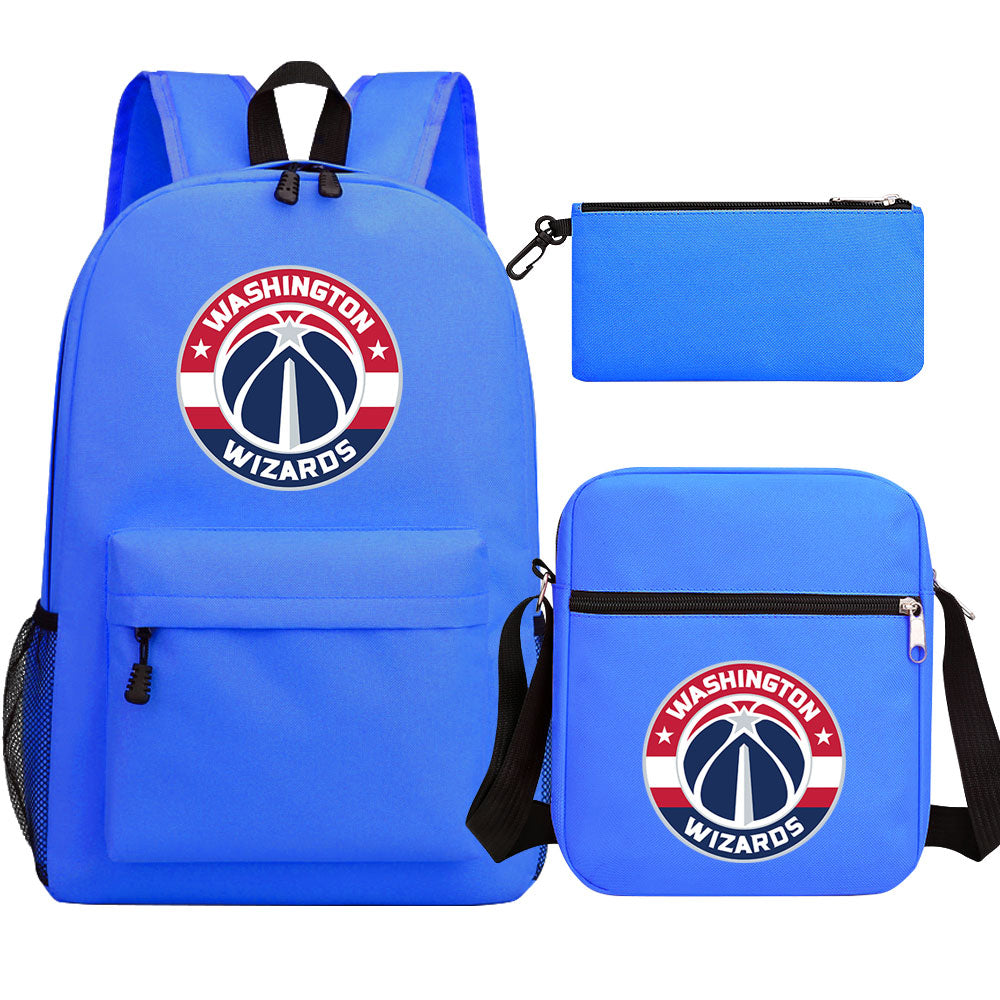 Washington Wizards Schoolbag Backpack Shoulder Bag Pencil Bag 3pcs set for Kids Students