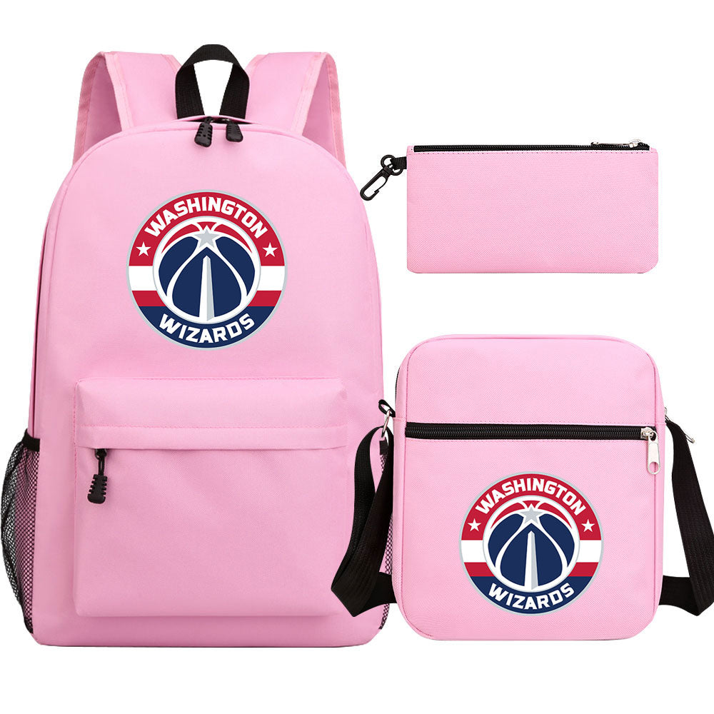 Washington Wizards Schoolbag Backpack Shoulder Bag Pencil Bag 3pcs set for Kids Students