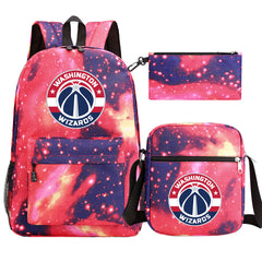 Washington Wizards Schoolbag Backpack Shoulder Bag Pencil Bag 3pcs set for Kids Students