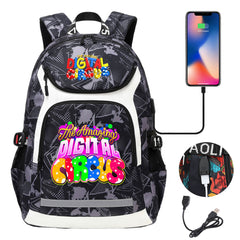 The Amazing Digital Circus USB Charging Backpack School Notebook Travel Bags
